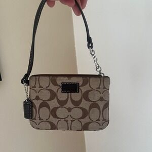 Y2K 2000s signature c monogram coach pochette wristlet / mini bag
